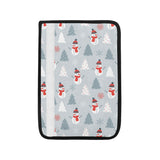 Snowman christmas  tree snow gray background Car Seat Belt Cover