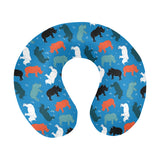 Colorful rhino pattern U-Shaped Travel Neck Pillow