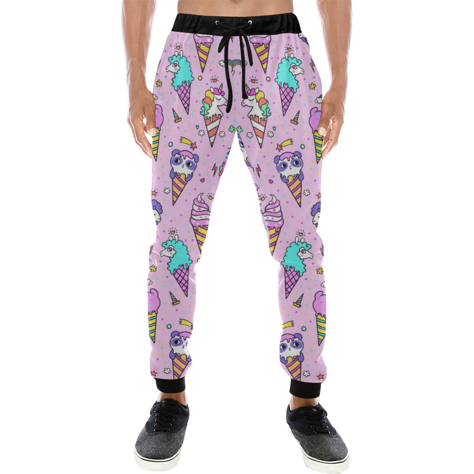 Cute ice cream cone animal pattern Unisex Casual Sweatpants