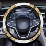 Sketch style cookie pattern Car Steering Wheel Cover