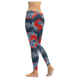 Koi Fish Carp Fishs hand drawn japanese art Women's Legging Fulfilled In US