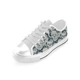 Sugar skull black white pattern Men's Low Top Shoes White