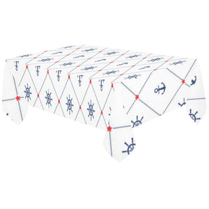 Anchor rudder nautical design pattern Tablecloth