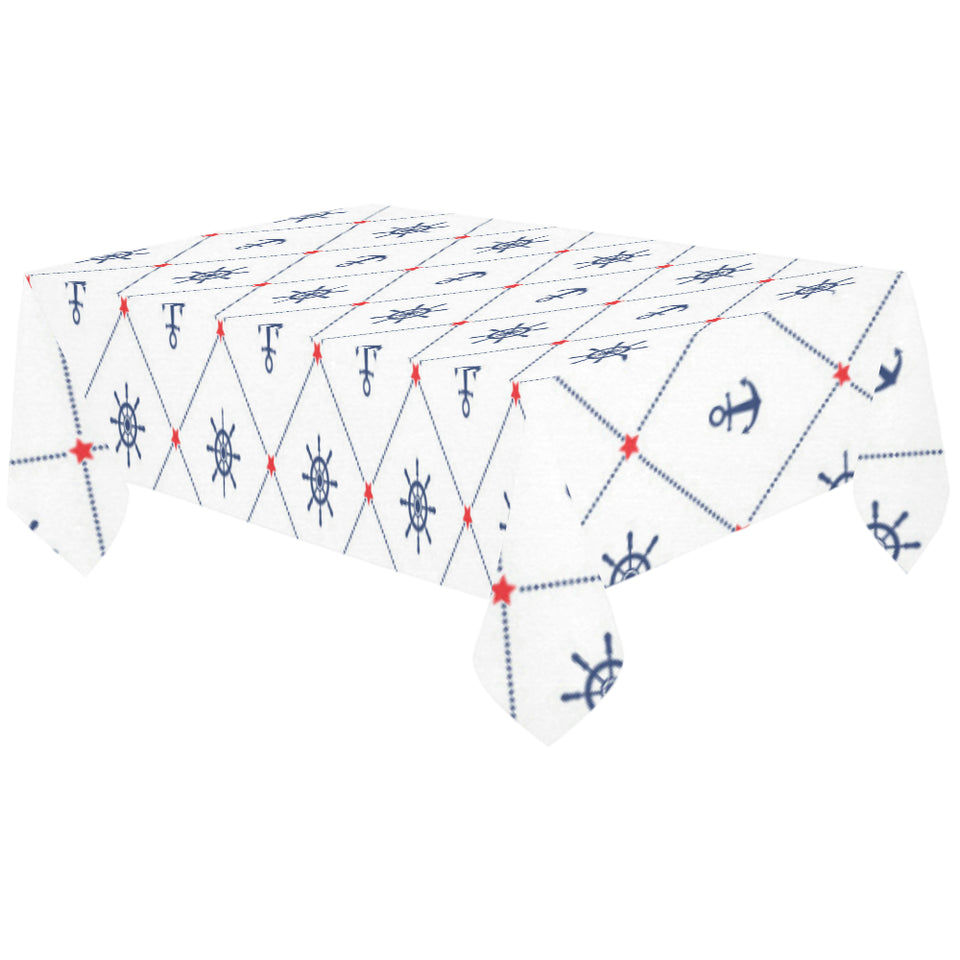 Anchor rudder nautical design pattern Tablecloth