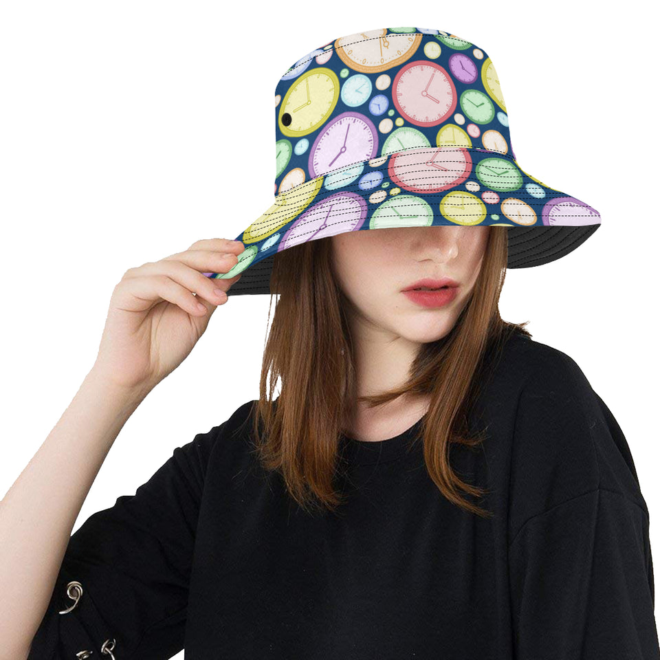 Colorful clock background Unisex Bucket Hat