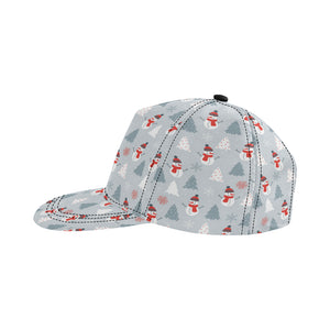 Snowman christmas  tree snow gray background All Over Print Snapback Cap