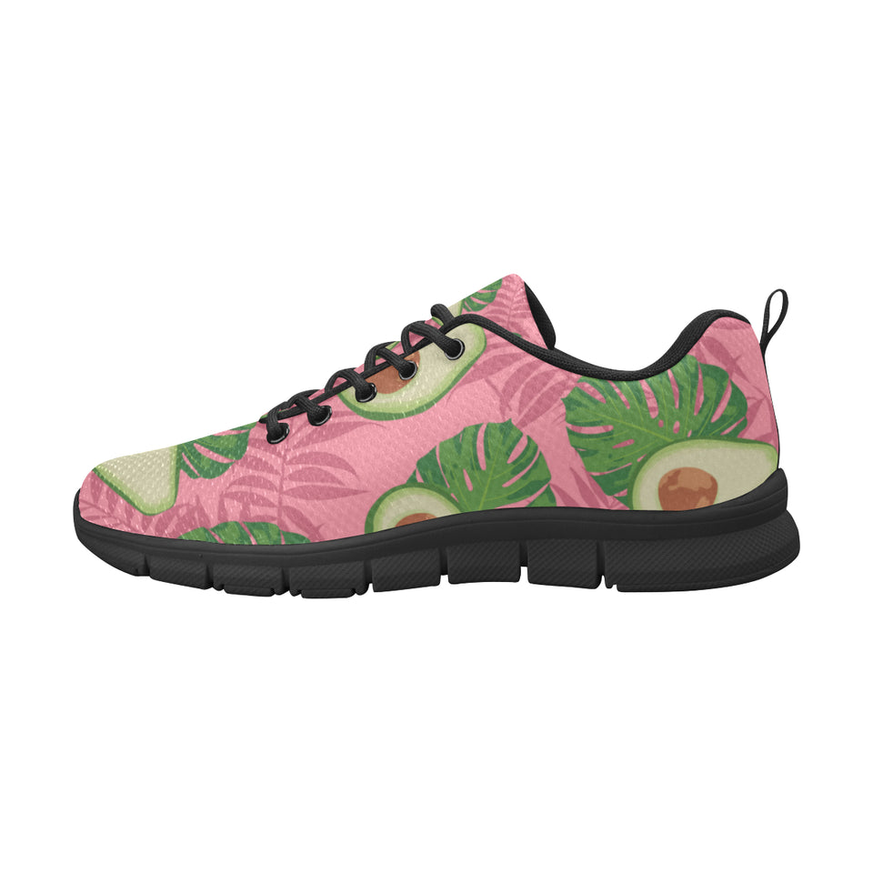 Avocado slices leaves pink back ground Men's Sneaker Shoes