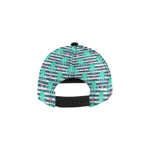 Cute octopuses heart striped background All Over Print Snapback Cap