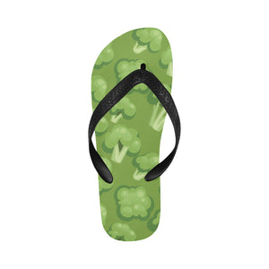 Broccoli pattern green background Unisex Flip Flops