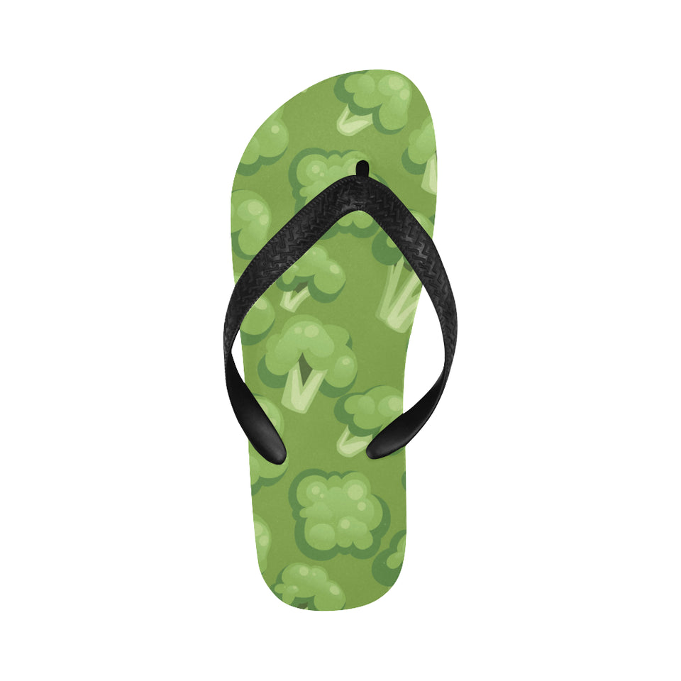 Broccoli pattern green background Unisex Flip Flops