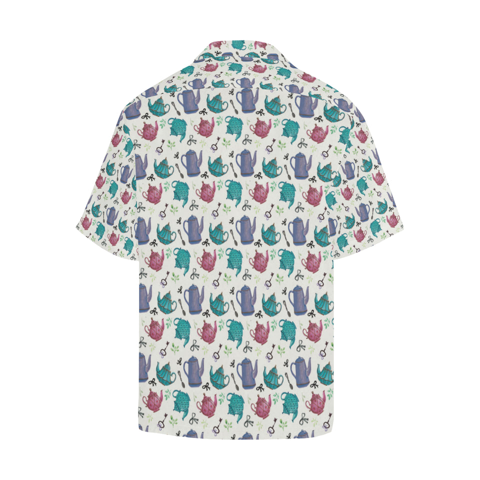 Tea pots Pattern Print Design 05 Men's All Over Print Hawaiian Shirt (Model T58)