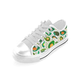 Avocado design pattern Men's Low Top Shoes White