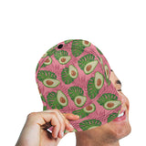 Avocado slices leaves pink back ground All Over Print Snapback Cap