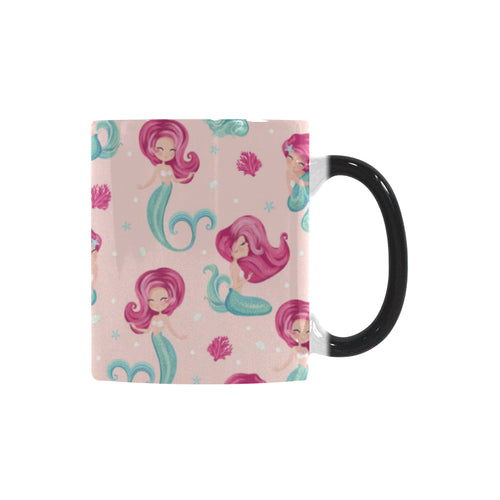 Cute little mermaid pattern Morphing Mug Heat Changing Mug