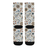 Cute nautical steering wheel anchor pattern Crew Socks