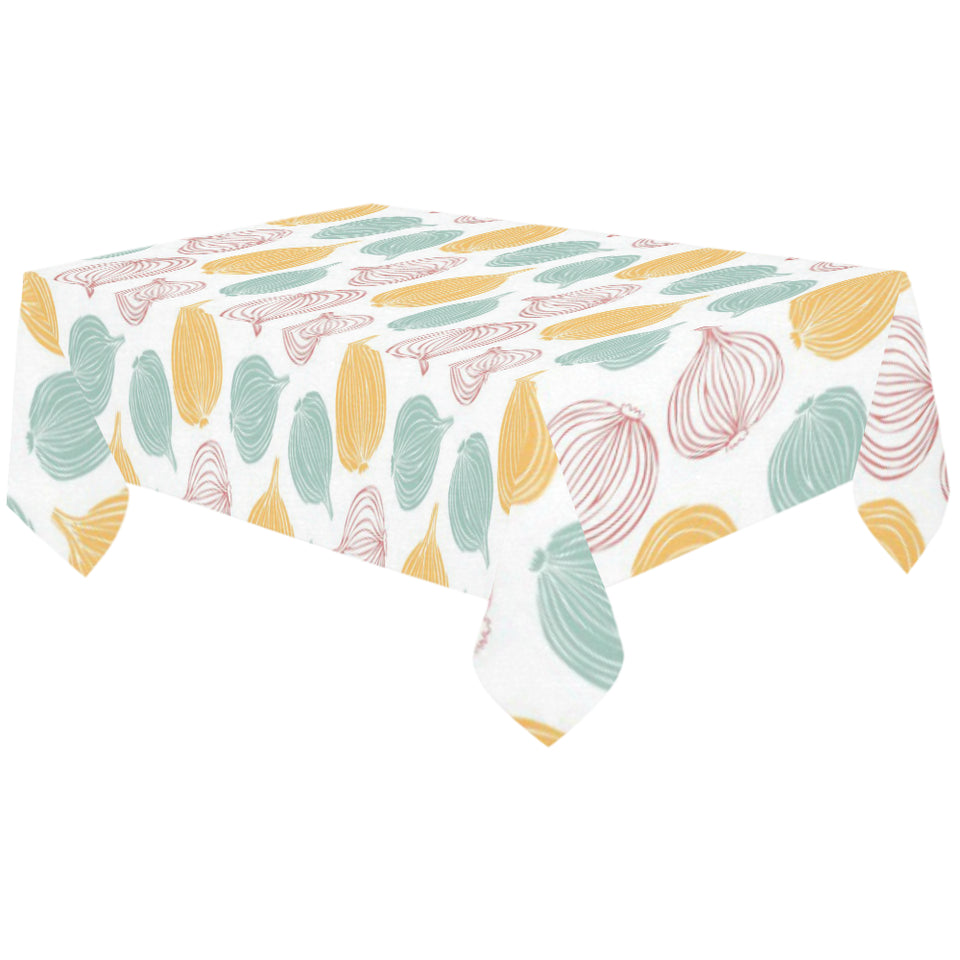 colorful onions white background Tablecloth