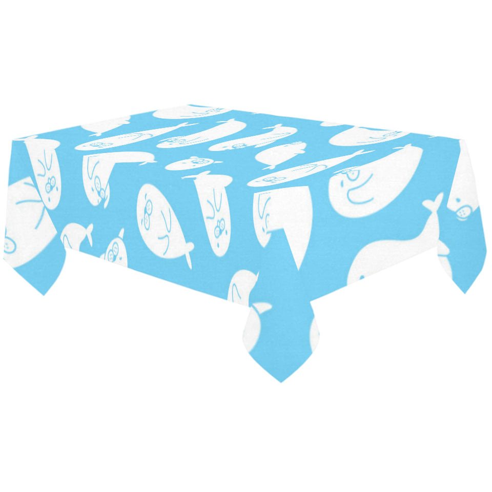 Cute white sea lion seals pattern Tablecloth