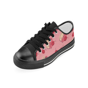 Cake cherry pattern Kids' Boys' Girls' Low Top Canvas Shoes Black