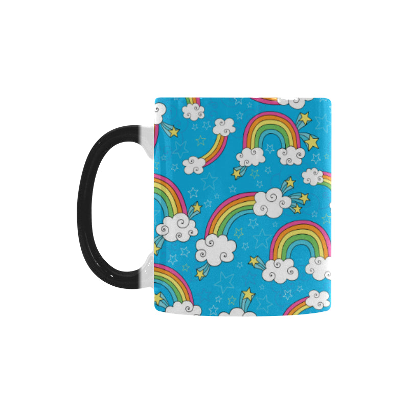 Rainbows Sky Clouds Pattern Morphing Mug Heat Changing Mug