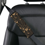 Gold peacock feather pattern Car Seat Belt Cover