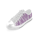 Lavender flowers purple pattern Men's Low Top Canvas Shoes White