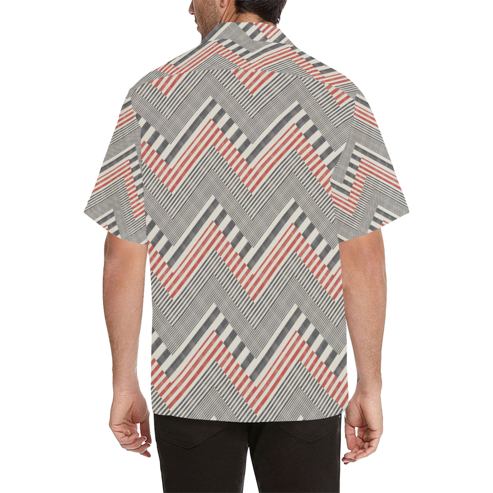 zigzag chevron striped pattern Men's All Over Print Hawaiian Shirt