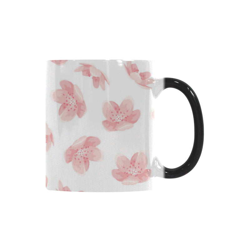 Pink sakura cherry blossom pattern Morphing Mug Heat Changing Mug