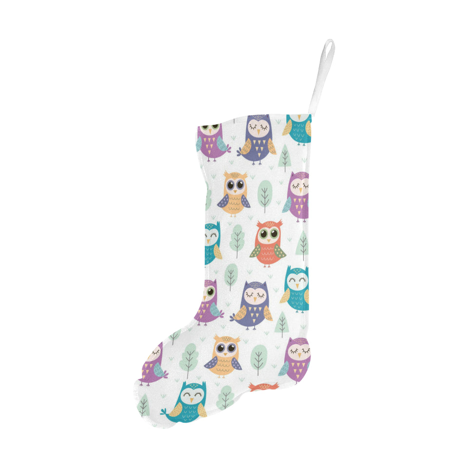 Cute owl pattern Christmas Stocking