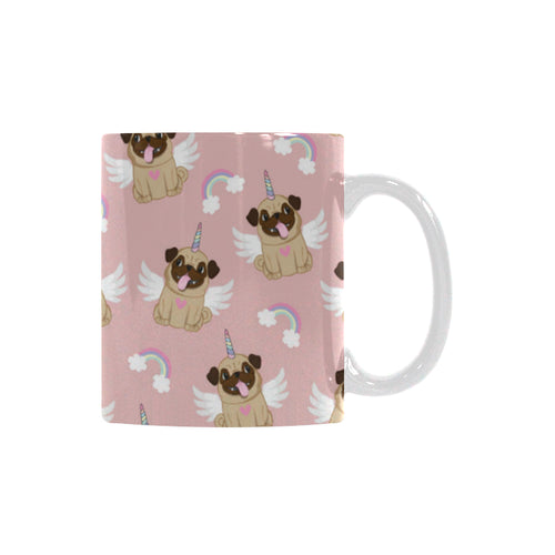 Cute unicorn pug pattern Classical White Mug (Fulfilled In US)