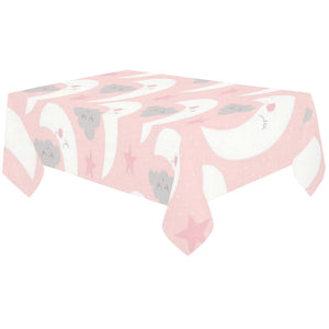 Cute moon cloud star pattern pink dot background Tablecloth