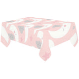 Cute moon cloud star pattern pink dot background Tablecloth