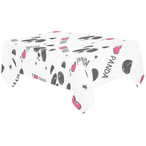 Hand Drawn faces of pandas pattern Tablecloth