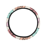 Chemistry Periodic Table Pattern Print Design 02 Car Steering Wheel Cover