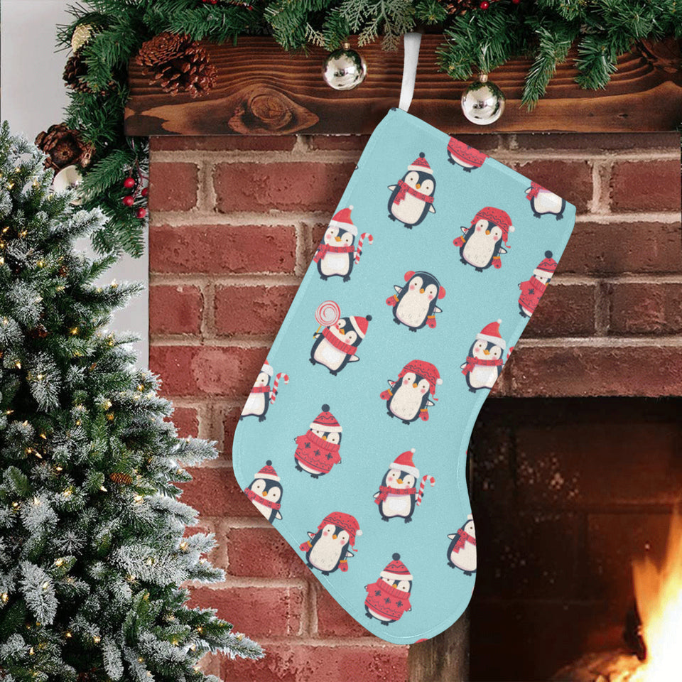 Cute penguin christmas design pattern Christmas Stocking