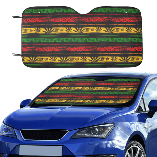 Canabis Marijuana Weed Pattern Print Design 04 Car Sun Shade