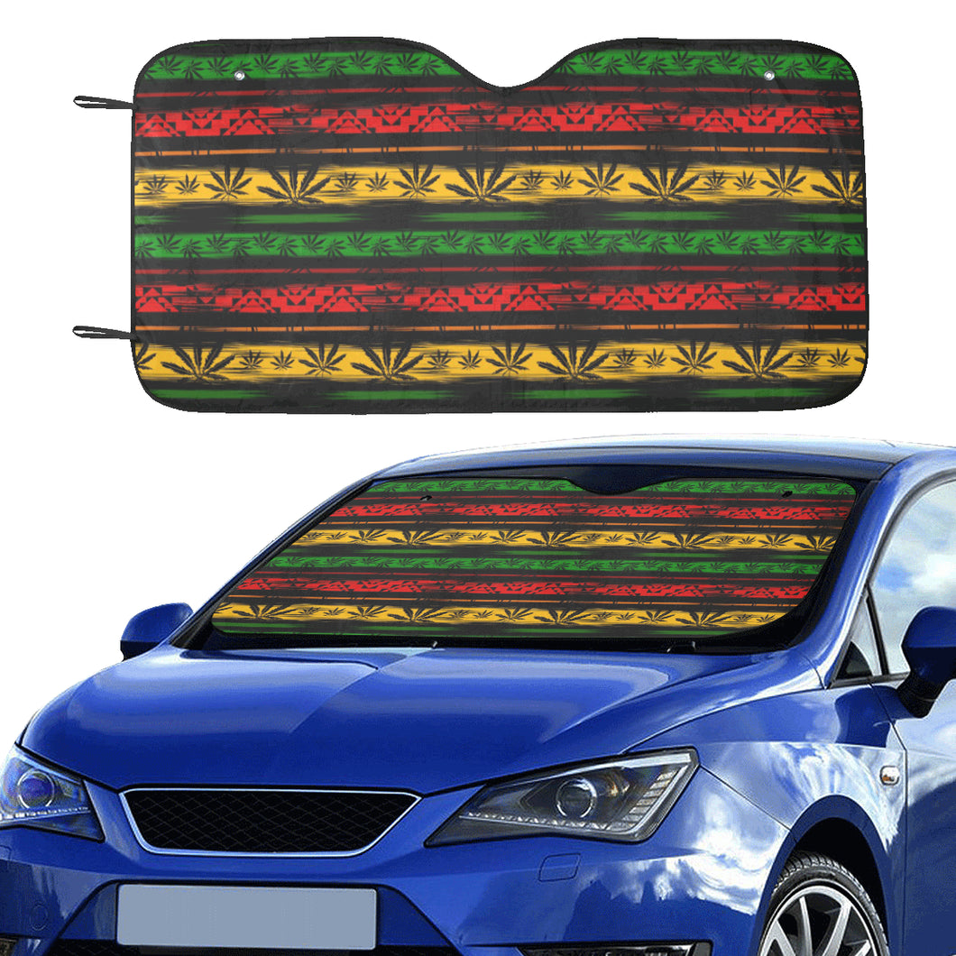 Canabis Marijuana Weed Pattern Print Design 04 Car Sun Shade
