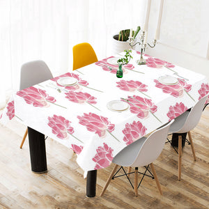 Pink lotus waterlily pattern Tablecloth