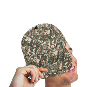 Monkey tropical leaves background All Over Print Snapback Cap