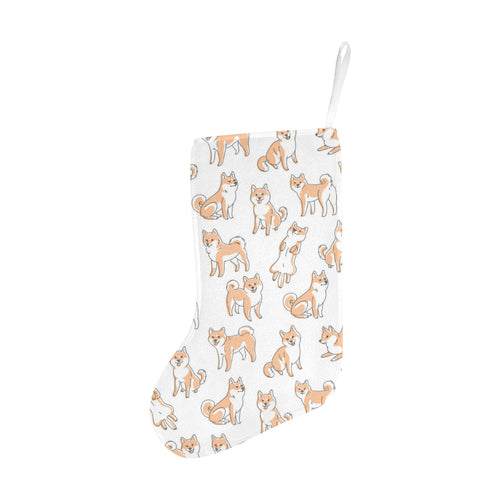 shiba inu dog pattern Christmas Stocking