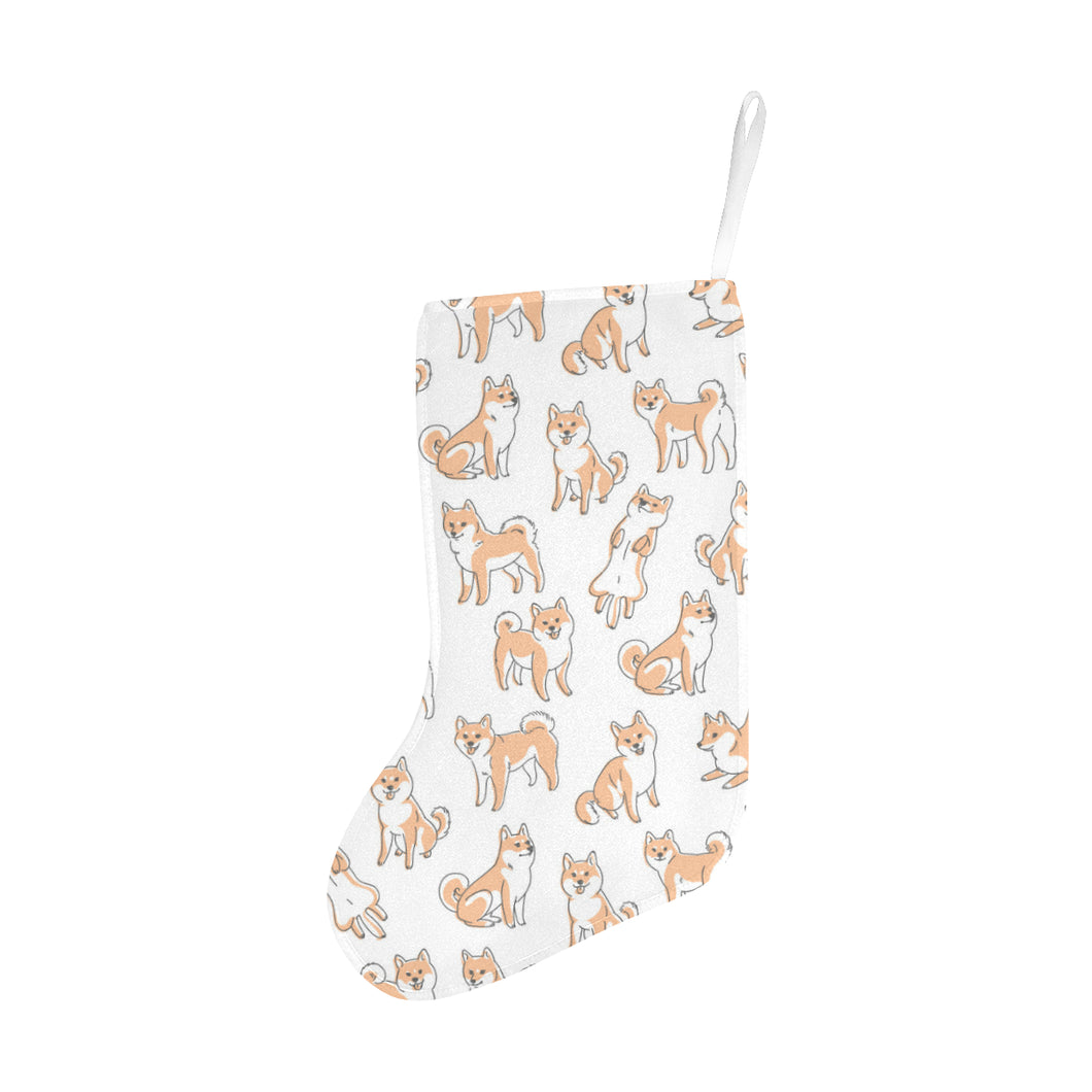 shiba inu dog pattern Christmas Stocking