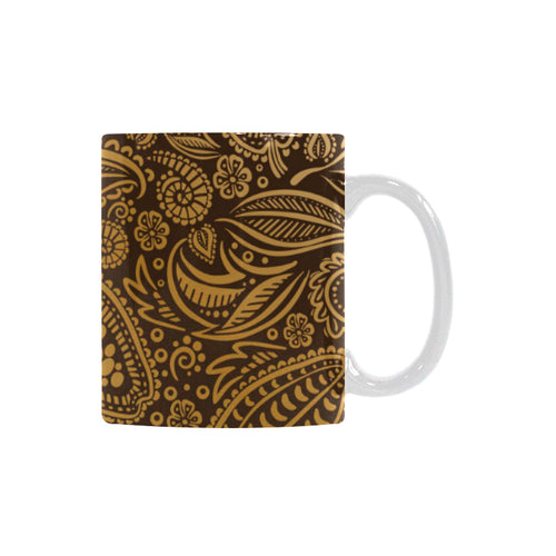 cacao beans tribal polynesian pattern background Classical White Mug (Fulfilled In US)