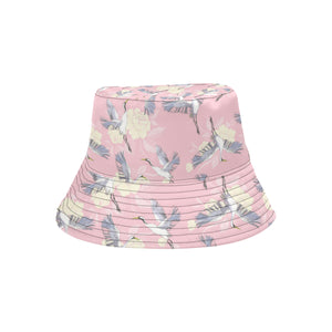 Japanese crane rose pattern Unisex Bucket Hat