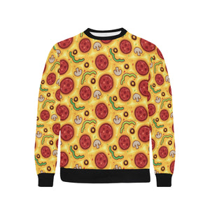 Pizza texture pattern Men's Crew Neck Sweatshirt