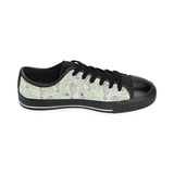 Seahorse shell pattern Men's Low Top Canvas Shoes Black
