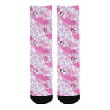 Pink flamingo flower pattern Crew Socks