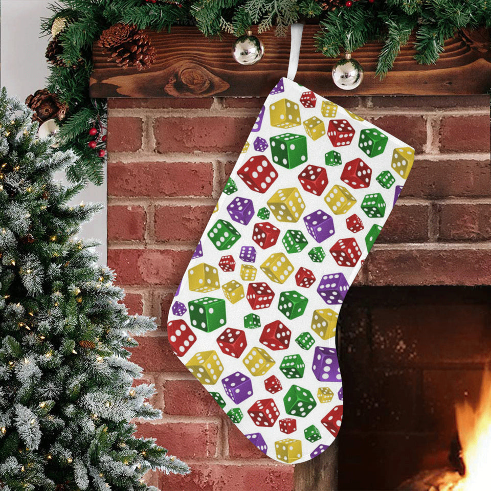 Dice Pattern Print Design 03 Christmas Stocking