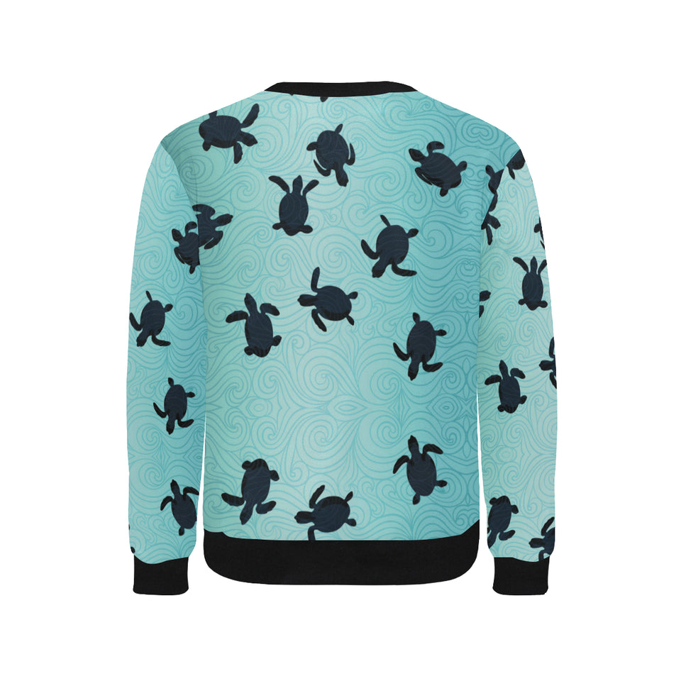 Sea turtle with blue ocean backgroud Men's Crew Neck Sweatshirt