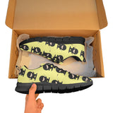 Cute ninja yellow background Women's Sneaker Shoes