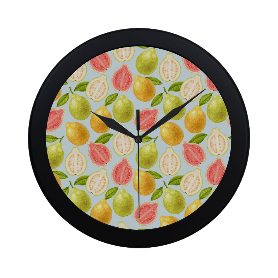 Guava design pattern Elegant Black Wall Clock