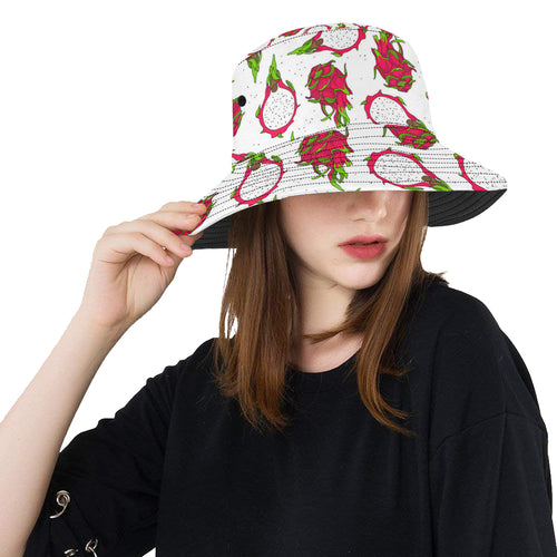 dragon fruits white background Unisex Bucket Hat